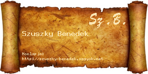 Szuszky Benedek névjegykártya