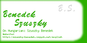benedek szuszky business card